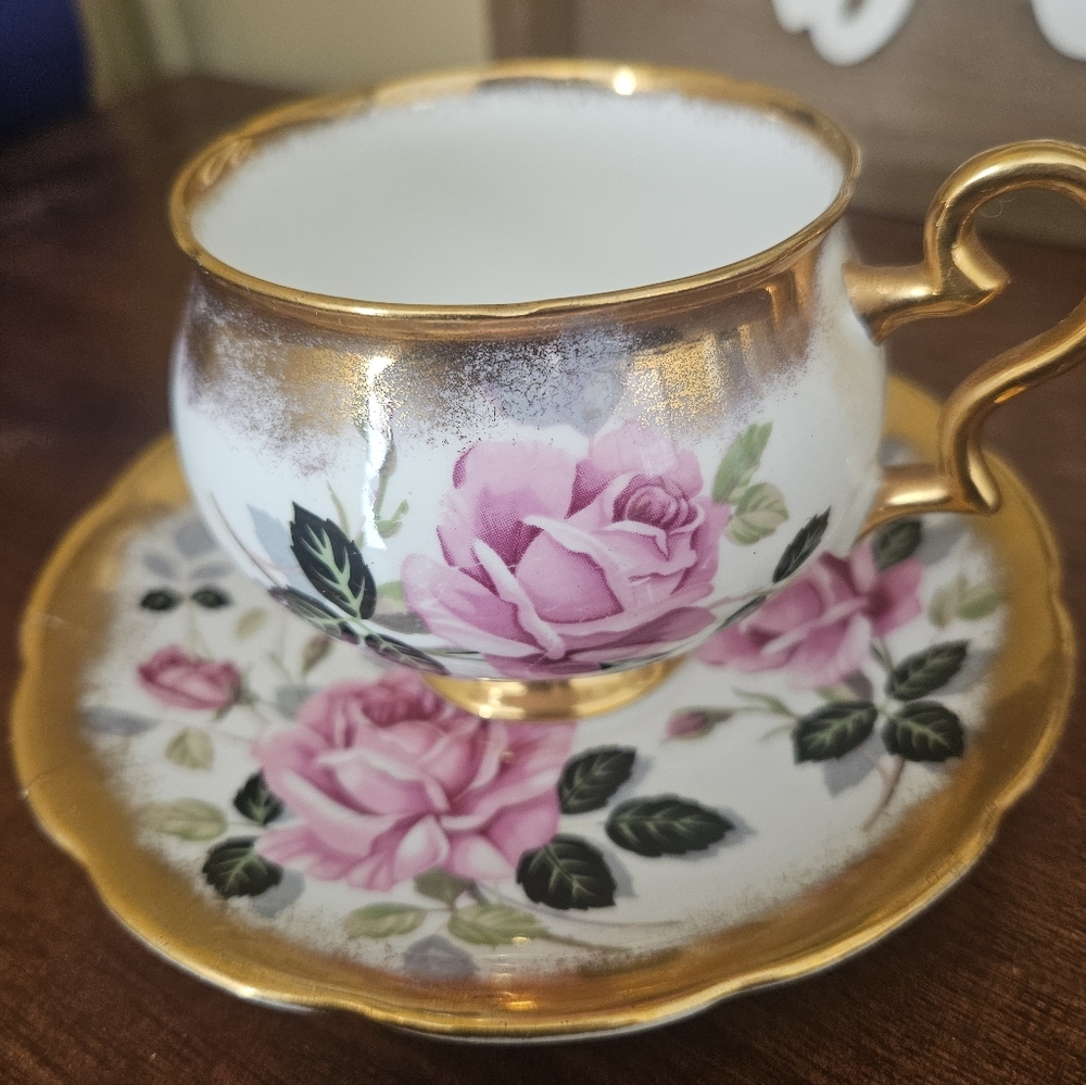 Antique Taylor & Kent Bone China Teacup and Saucer Set